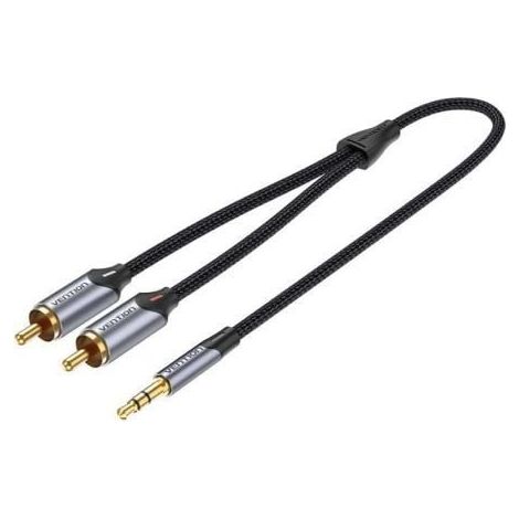 Cable Audio Vention BCNBG/ 2x RCA Macho - Jack 3.5 Macho/ 1.5m/ Gris (1/2)