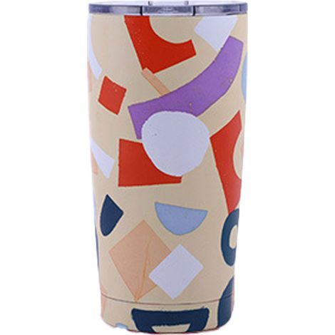 1 tasse isotherme, étanche, double paroi en acier inoxydable, couvercle à vis avec joint en silicone, usage voyage/bureau/extérieur (1/5)