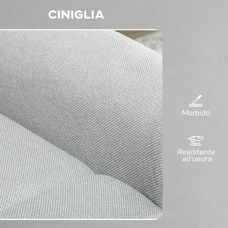 Fauteuil Massant Relaxant 8 Points, 5 Programmes de Massage Chauffant, Revêtement Chenille Gris Clair (1/5)