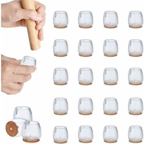 Protection Pied de Chaise Silicone, 32 Pièces, Embouts avec Coussinets Feutrés pour Sol (1/4)
