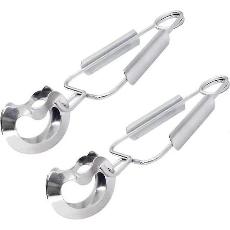 Lot de 2 pinces à escargots en acier inoxydable - Pinces à escargots faciles à nettoyer - Mini pinces de cuisine pour escargots, salade, sachets de thé, boissons glacées, morceaux de sucre (1/5)