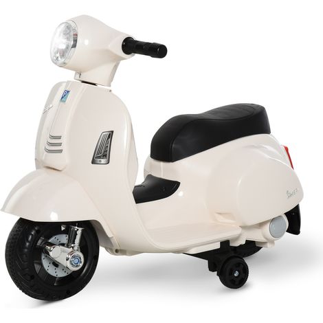 Vespa Licensed 6V Kids Electric Motorbike Ride On Motorcycle Battery Powered for 18-36 Months Horn Headlight White (1/5)