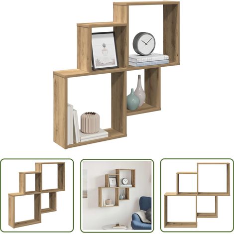 vidaXL Étagère murale chêne artisanal 80x15x78,5 cm bois d'ingénierie (1/5)