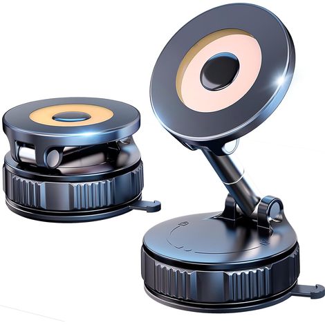 Support magnétique à ventouse pour téléphone, idéal pour voiture, miroir ou bureau. Base rotative à 360°, forte aspiration et maintien stable. Support amélioré pour iPhone et Android. (1/5)