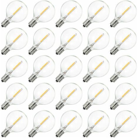 Ampoule LED G40 à globe AC230V, base E12, résistante à l'eau IP44, blanc chaud, idéale pour la décoration de maison, fêtes, mariages.