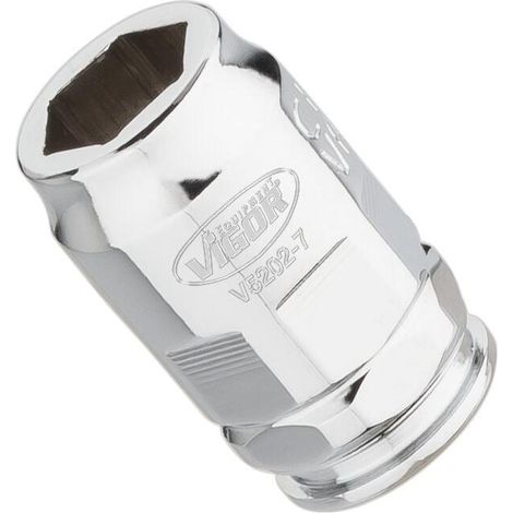 VIGOR Douille à cliquet super plate V5202-7 Carré creux 6,3 mm (1/4 pouce) Profil hexagonal extérieur 7 (1/4)