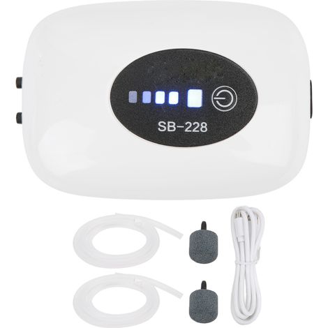 Pompe à oxygène avec câble Usb, Rechargeable, Portable, Air muet, pour aquarium, pêche en plein Air, double trou (1/5)