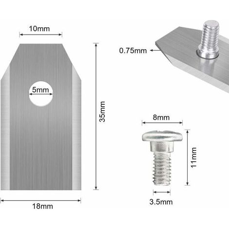 45 x Lames de Couteau en Titane pour Toutes Les Tondeuses Robotiques Husqvarn/Automower/ Yardforce/Gardena(3g-0.75mm) Avec 45 Vis, Lames de Rechange pour Modèles 105,310,315,320,420,430x,r40i