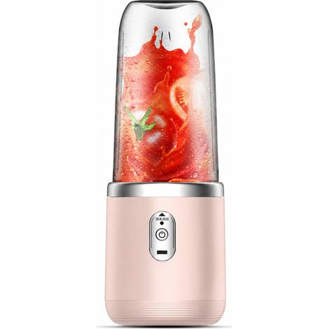 Mixeur Portable Rechargeable Rose, Gobelet Individuel, 6 Lames en Acier Inoxydable (1/5)