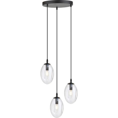 Lampadario Emibig Astral 3xE14 vetro trasparente nero (1/5)