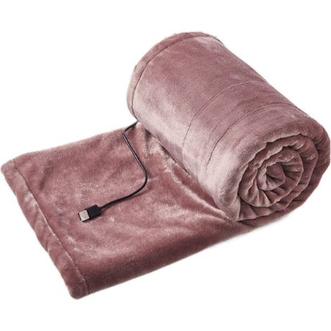 Petite couverture électrique portable basse tension 5 V USB, largeur : 100 x 80 cm (rose) (1/5)