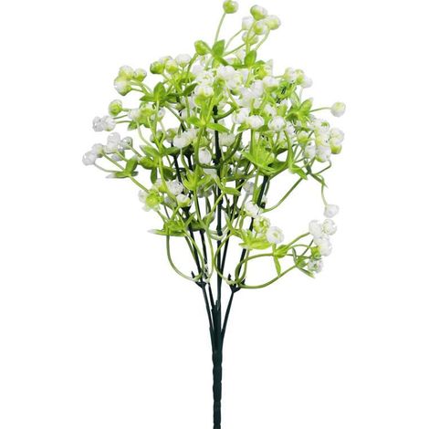 Bouquet di 5 rami di gypsophila, 32 cm, bianchi (1/3)