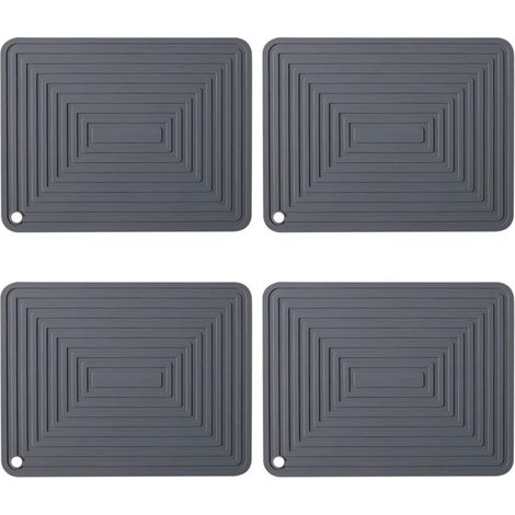 4 tapis résistants à la chaleur, protection contre l'induction — Gris — (1/4)