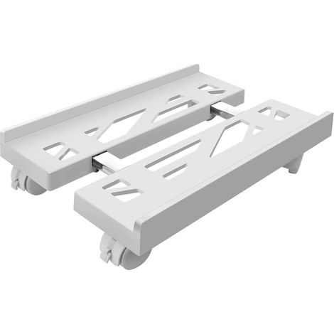 - Support d'ordinateur de bureau portable et réglable avec trous de ventilation et 4 roulettes, blanc (1/5)