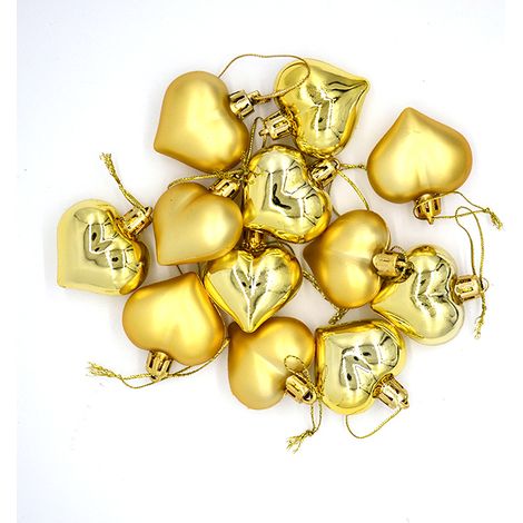 Adorno Para Árbol De Navidad - Bola En Forma De Corazón - Decoración Festiva Para Navidad, Bodas Y Aniversarios - Paquete De 12 Unidades (1/5)