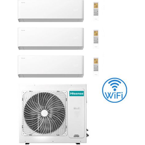 Klimaanlage Hisense Uni HB Wifi R32 Test-Split-Wechselrichter 9000 + 12000 + 18000 BTU mit E.U. 4AMW81U4RJC Klasse A++/A+