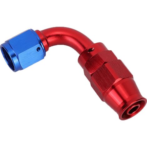 Raccord de tuyau AN6, adaptateur rotatif pour liquide de refroidissement/carburant, compatible avec les tuyaux en téflon à 90°. (1/5)