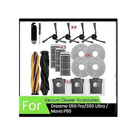 Accessoires pour aspirateurs Dreame S50 Pro/S50 Ultra / Mova P60 : brosse principale, filtres, sacs à poussière, lingettes de nettoyage (1/5)