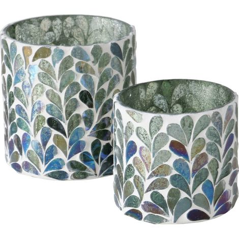 Mosaik-Kerzenhalter KIRKAS, 2er-Set