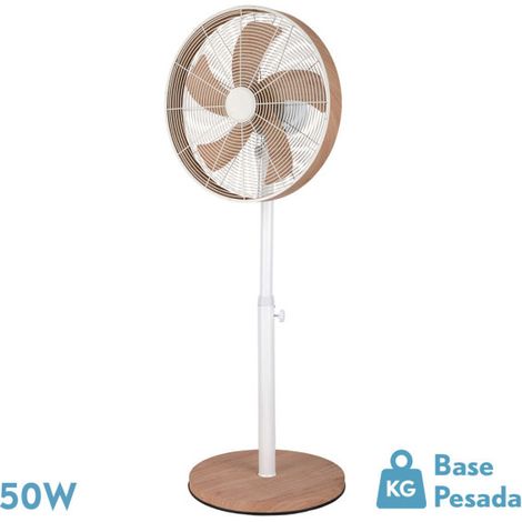 Fabrilamp – Ventilateur sur pied oscillant 50W – 3 vitesses – Design moderne – Dimensions réglables 85-120x45x37cm – Lames en ABS pour ventilation efficace (1/2)