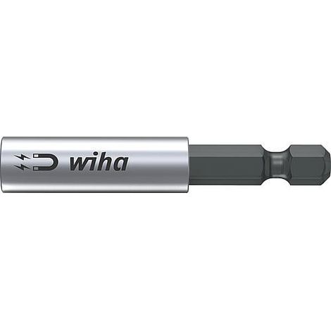 Wiha – Porte-embout magnétique 1/4" – Aimant extra puissant – Longueur 60 mm – Changement d’embout rapide à une main