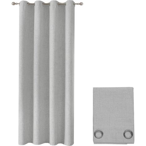 Rideau 100% Occultant 1 Panneau Fenêtre 140x280 Cm Isolant Thermique Moderne - Gris Clair (1/5)