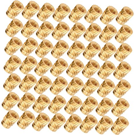 Lot de 100 écrous moletés en laiton M3 x 4,6 5,69 mm, résistants à la (1/5)