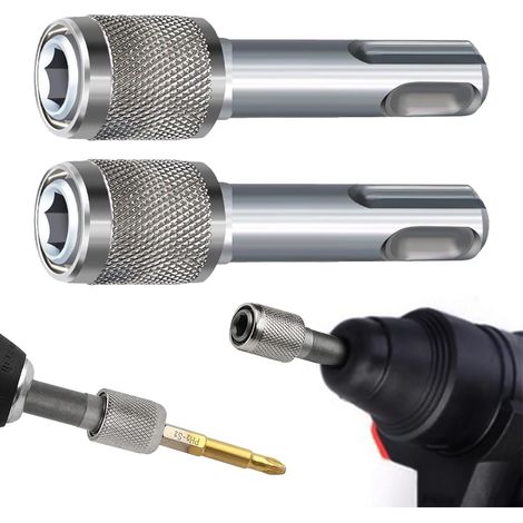 Lot de 2 adaptateurs SDS Plus, tige hexagonale en acier titane pour porte-embout SDS de 60 mm, foret pour marteau perforateur, outils électriques pour appareils ménagers, accessoires industriels (1/5)