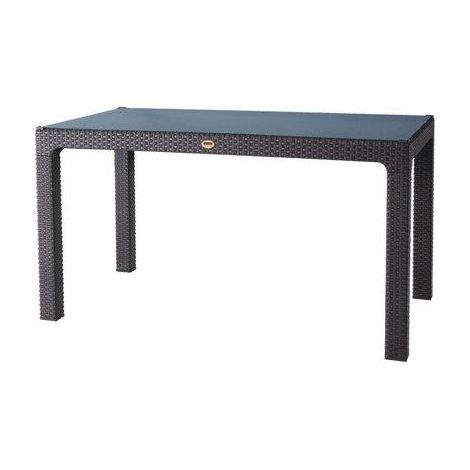 TAVOLO RATTAN KRETA DOMUS  PP ANTRACITE CM 120X70 H.CM 78