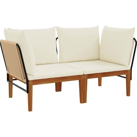 2 pcs Solid Acacia Wood & Rope Natural vidaXL (1/5)