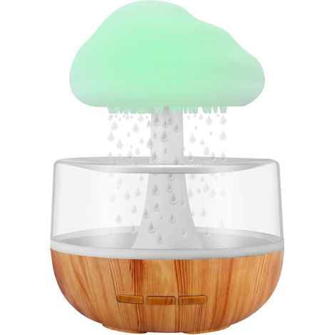 Humidificateur d'air avec Lampe Pluie, Rain-Cloud humidificateur avec 7 lumières LED de Couleur, Diffuseur d'huiles essentielles pour Maison, Bureau, Chambre, la Relaxation, Dormir