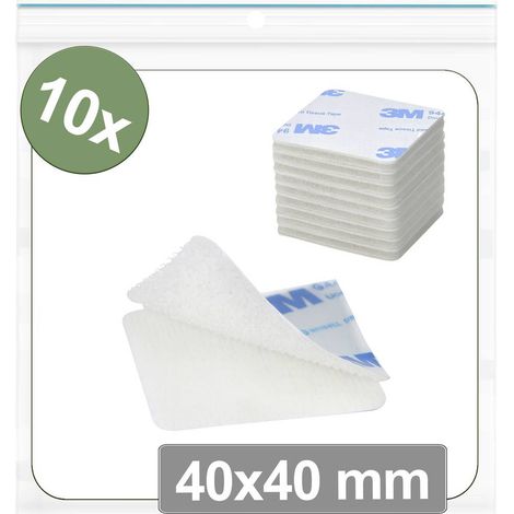 Quadrios 25CA673 Punti a strappo da incollare Lato morbido e lato rigido (L x L) 40 mm x 40 mm Bianco 10 pz.