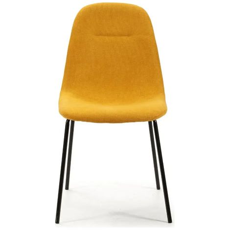 TIANA - Lot de 4 chaises pieds en métal noir Jaune (1/5)