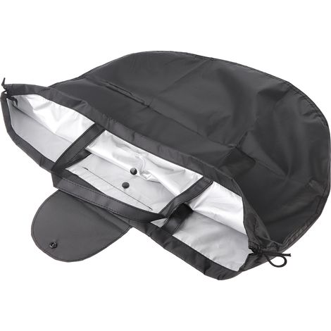 Borsa porta casco da moto, borsa a coulisse in nylon nero per guidare, fare sport, ginnastica, allenarsi, fare escursioni e viaggiare. (1/4)