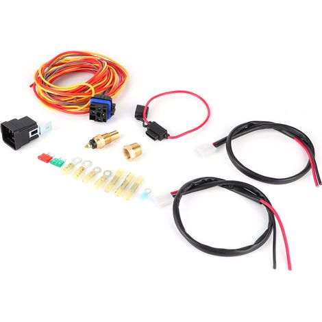 Kit de faisceau pour ventilateur de refroidissement électrique, double ventilateur simple, 165/185 avec thermostat et relais 40 A (1/5)