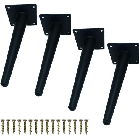 Pieds de meubles Pieds de canapé Pieds de table inclinables Pieds de meubles en métal Pieds de canapé inclinables Pieds de meubles fuselés Pieds de support Armoires de table de chaise 4 pièces (10 cm) (1/5)