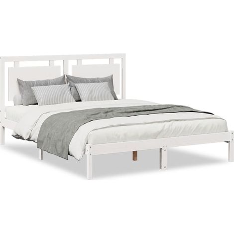 Maison Exclusive - Giroletto Extra Lungo senza Materasso Bianco 160x220cm Massello