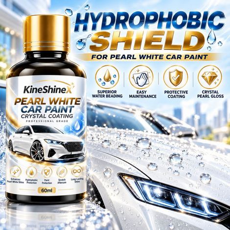 KineShineX Pearl White Car Paint Coating Agent, Brightening and Polishing Liquid for White Cars (1/4)