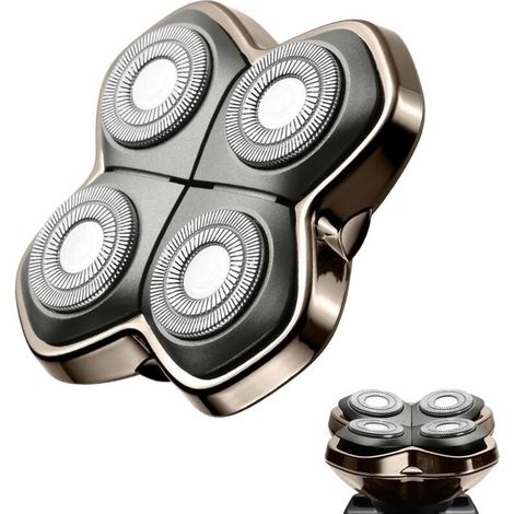 Tête de rasoir électrique de rechange et lame de rasoir pour tête chauve pour hommes/femmes Lame de rechange compatible avec Pitbull Skull Shaver PRO 4, Butterfly Kiss PRO et Palm Shavers (1/4)