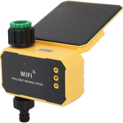 Minuterie d'eau WiFi avec panneau solaire, arroseur intelligent, contrôleur d'irrigation automatique, application pour tuyau d'arrosage