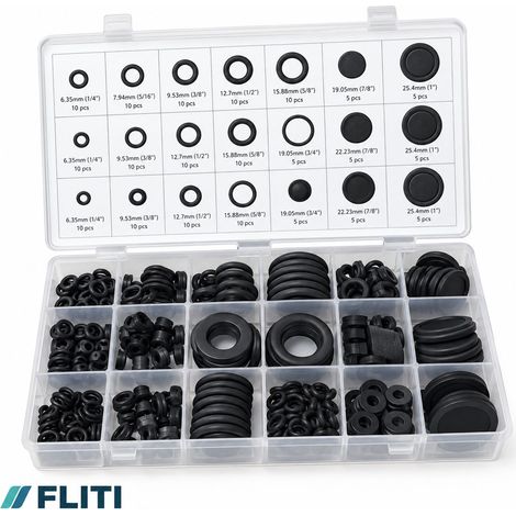 FLITI 125-Piece Toilet Seal Kit 6.35-25.4mm Oil and Grease Resistant Compact Beast Case (1/5)