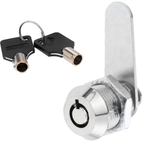 Serrure tubulaire en alliage de zinc pour tiroir de sécurité, cylindre de porte, boîte aux lettres, boîte à outils, serrure à 2 clés（20mm）