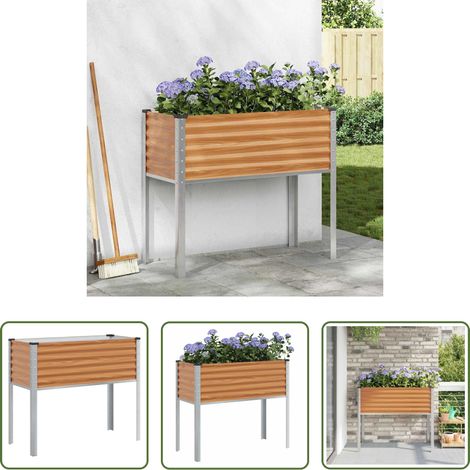 Jardinière moderne - Cache-pot de jardin Marron Clair 100 x 45 x 90 cm (1/5)