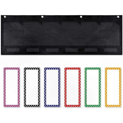 Pochette murale de rangement pour classe, bleue, organise dessins, images, démonstrations et devoirs, tableau à pochettes pour salle de cours, rangement mural pratique (1/5)