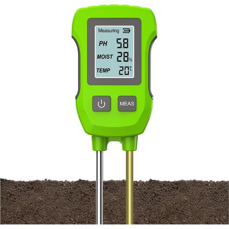 Testeur pH Sol Testeur sol numérique 3 1 écran LCD température humidité pH rétroéclaira instrument mesure for plantes fleurs Groen (1/5)