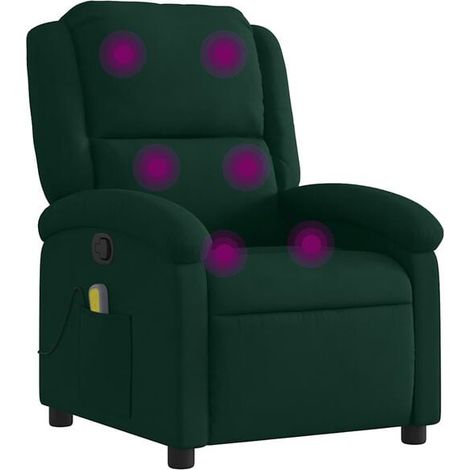Chaise-longue de massage en velours vert foncé – Canapé relax réclinable avec dossier réglable, idéal pour spa, salon ou chambre (1/5)