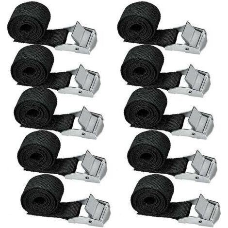 10 pièces sangles d'arrimage 200 cm Kit de fixation pour moto/voiture/porte-vélo sangles de serrage charge maximale 500 kg (1/5)