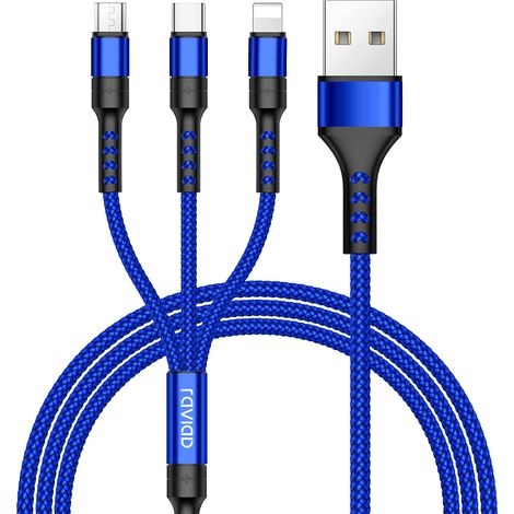 Cable Multi Chargeur, 3 en 1 Chargeur Multi Embout Rapide [1.2M] (1/5)