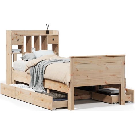 Maison Exclusive - Bücherregalbett ohne Matratze 75x190 cm Massiv