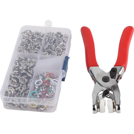 110 boutons-pression à griffes de couleurs assorties avec pince pour bricolage et usage domestique (1/5)
